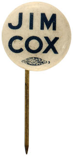 FULL SET OF THREE COLOR VARIETY “JIM COX” NAME BUTTONS.