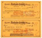 TRUMAN PRE-PRINTED SIGNATURE COUNTY GOVERNMENT PAIR OF CHECKS.