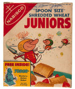 NABISCO "SHREDDED WHEAT JUNIORS" CEREAL BOX WITH TOBOR ROBOT PREMIUM.