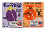 "FUNNY FACES" PREMIUM WALKER TOY PAIR & DRINK MIX PACKET LOT.