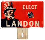 “ELECT LANDON” CAR LICENSE WITH UNCLE SAM UNLISTED IN HAKE.