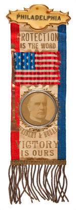 “VICTORY IS OURS” RARE McKINLEY 1900 PHILADELPHIA CONVENTION BADGE.