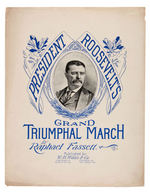 THEODORE AND ALICE ROOSEVELT FOUR PIECES OF SHEET MUSIC 1902-1910.