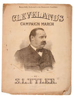 “CLEVELAND’S CAMPAIGN MARCH” 1884 MUSIC PLUS LARGE “IRON TONIC” CARD W/GROVER & FRANCIS CLEVELAND.