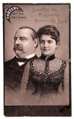 “CLEVELAND’S CAMPAIGN MARCH” 1884 MUSIC PLUS LARGE “IRON TONIC” CARD W/GROVER & FRANCIS CLEVELAND.