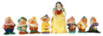 SNOW WHITE AND THE SEVEN DWARFS (SMALL SIZE) EXCEPTIONAL CERAMIC FIGURINE SET BY ZACCAGNINI.