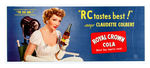 “RC TASTES BEST! SAYS CLAUDETTE COLBERT” STORE POSTER.