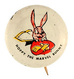 HOPPY THE MARVEL BUNNY BUTTON FROM FAWCETT SET.