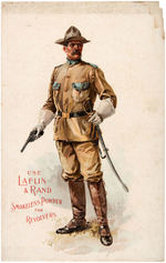 "LAFLIN & RAND SMOKELESS POWDER FOR REVOLVERS" GUNPOWDER SIGN WITH SPANISH-AMERICAN SOLDIER.