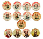 EARLY PARTIAL PRESIDENTIAL SETS FROM PEERLESS BREAD & KING BEE TOBACCO.