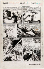 “RANGERS” #18 “THE SEA DEVIL” COMPLETE FIVE PAGE STORY ORIGINAL ART.