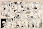 "TINY TIM" 1939 SUNDAY PAGE ORIGINAL ART LOT WITH MATCHING PRINTED PAGES.