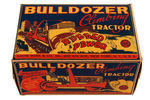 "BULLDOZER CLIMBING TRACTOR" BOXED WIND-UP MARX TOY.