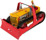 "BULLDOZER CLIMBING TRACTOR" BOXED WIND-UP MARX TOY.