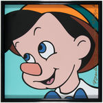 PINOCCHIO LIMITED EDITION FRAMED CERAMIC TILE BY BRENDA WHITE.