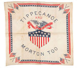 “TIPPECANOE AND MORTON TOO” 1888 HARRISON BANDANNA.