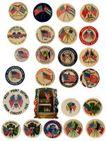 FLAG THEME BUTTON COLLECTION 1898-1940s.