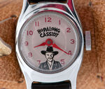 "HOPALONG CASSIDY WRISTWATCH" ON SADDLE IN DISPLAY BOX.