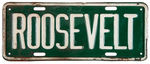 “ROOSEVELT” HEAVY METAL LICENSE PLATES LIKELY 1932.