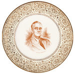 FDR FOUR C. 1944 CHINA PORTRAIT PLATES.