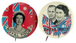 FOUR EARLY QUEEN ELIZABETH BUTTONS PLUS BOOKLET "HER MAJESTY THE QUEEN."