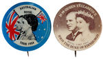 FOUR EARLY QUEEN ELIZABETH BUTTONS PLUS BOOKLET "HER MAJESTY THE QUEEN."