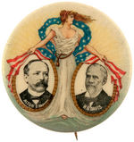 PARKER CLASSIC 1904 JUGATE BUTTON WITH FULL FIGURE MISS LIBERTY.