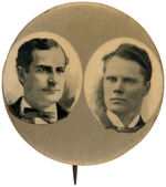 BRYAN WITH WILLIAM SULZER SEEKING 1896 CONGRESSIONAL RE-ELECTION BUTTON.