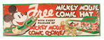 “MICKEY MOUSE COMIC COOKIES” SIGN & HAT.