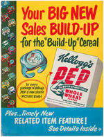 KELLOGG'S "PEP" ADVERTISING FOLDER WITH PEP RING CONTENT.