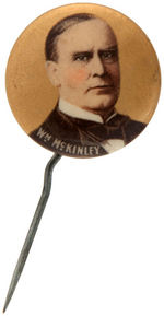 McKINLEY NINE STICKPINS INCLUDING RARITIES FROM 1896-1900.