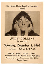 "JUDY COLLINS IN CONCERT" 1967 POSTER.