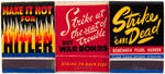 WORLD WAR II ANTI-AXIS MATCHBOOK LOT.