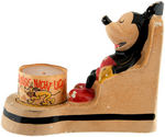 MICKEY MOUSE CANDLE NIGHT LIGHT HOLDER BY CROWN DEVON WITH BOXED CANDLE & AD CLIPPING.