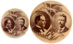 McKINLEY AND ROOSEVELT PAIR OF MATCHING PHOTO SEPIA JUGATES.