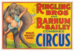 “RINGLING BROS. AND BARNUM & BAILEY COMBINED CIRCUS” POSTER WITH ELEPHANT/GIRL.