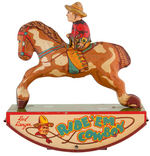 WYANDOTTE "RED RANGER - RIDE 'EM COWBOY" BOXED WIND-UP.