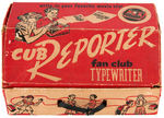 "CUB REPORTER MOUSEKETEER TYPEWRITER" BOXED TOY.