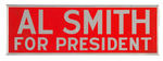 “AL SMITH/HOOVER FOR PRESIDENT” PAIR OF ALUMINUM 1928 LICENSE PLATE STYLE SIGNS.