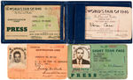 NYWF 1939-40 EXHIBITOR PASSES/TICKET BOOKS/ TICKETS 19 PIECE LOT.