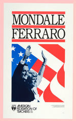 MONDALE/FERRARO TWO PERSONAL APPEARANCE AND THREE EDUCATION THEMED POSTERS.