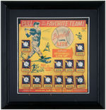 "WASHINGTON SENATORS BASEBALL LAPEL LITE" COMPLETE FRAMED DISPLAY.