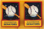 "WASHINGTON SENATORS BASEBALL LAPEL LITE" COMPLETE FRAMED DISPLAY.