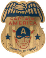 "CAPTAIN AMERICA - SENTINELS OF LIBERTY" CLUB HIGH GRADE BADGE (BRASS VARIETY).