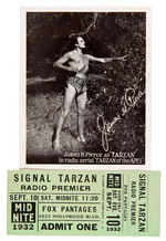 "SIGNAL TARZAN" RADIO TICKET & PHOTO CARD LOT.