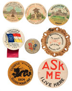 WORLD'S FAIR EIGHT BUTTONS FROM 1898-1904.