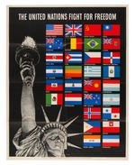 WORLD WAR II "THE UNITED NATIONS FIGHT FOR FREEDOM" POSTER.