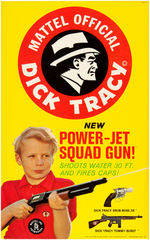 "MATTEL OFFICIAL DICK TRACY POWER-JET SQUAD GUN" ADVERTISING SIGN.