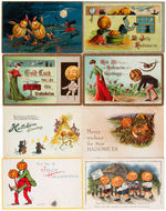 HALLOWEEN VEGETABLE PEOPLE POSTCARD LOT.