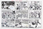 FRED FREDERICKS “THE PHANTOM” 1997 SUNDAY PAGE ORIGINAL ART PAIR.